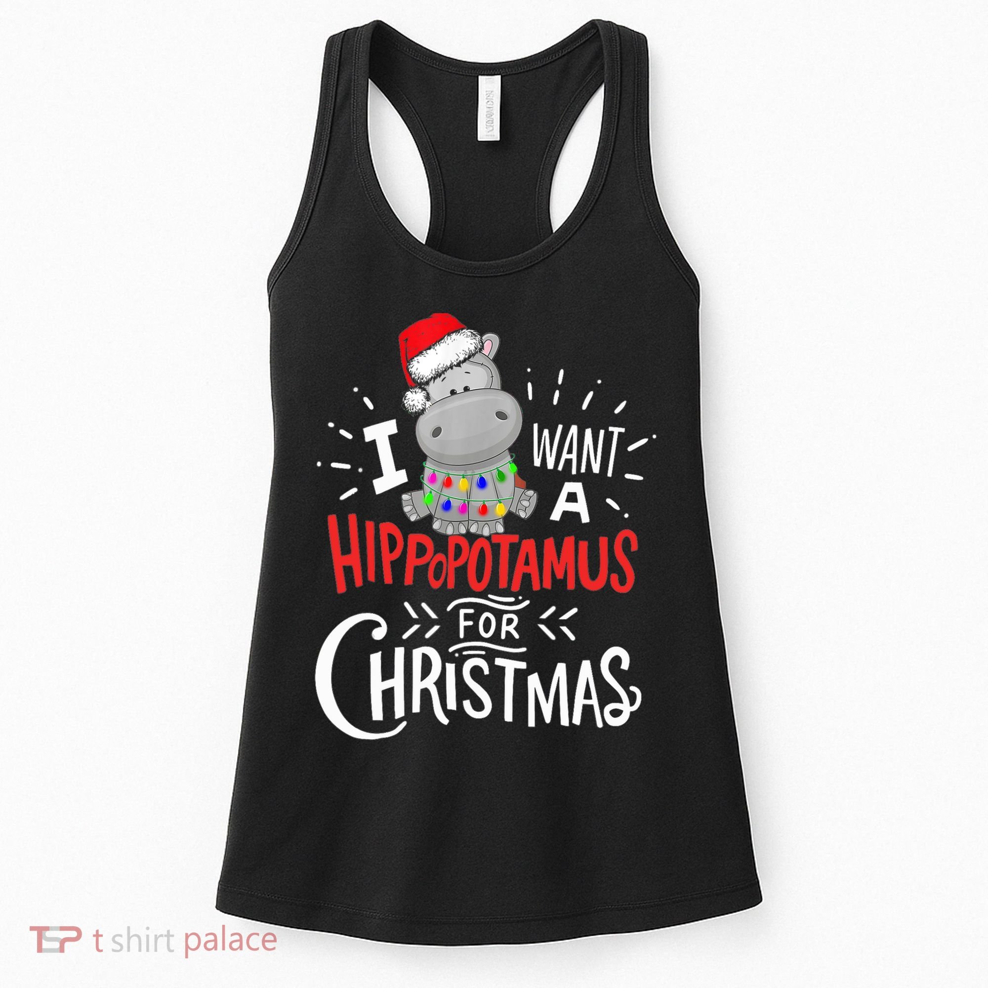 I Want A Hippopotamus For Christmas, Xmas Hippo TShirt Women's Tank Top