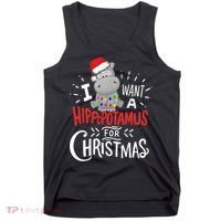 I Want A Hippopotamus For Christmas, Xmas Hippo TShirt Tank Top thumb 0
