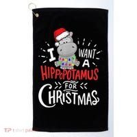 I Want A Hippopotamus For Christmas, Xmas Hippo TShirt Golf Towel thumb 0
