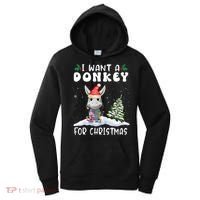 I Want A Donkey For Christmas Santa Hat Funny Xmas Women's Hoodie thumb 0