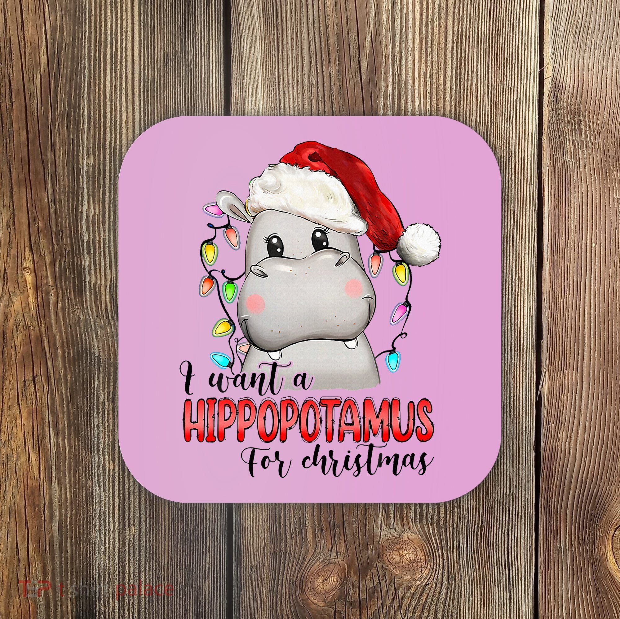 I Want A Hippopotamus For Christmas Xmas Coaster