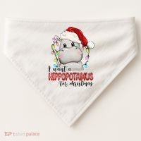 I Want A Hippopotamus For Christmas Xmas USA-Made Doggie Bandana thumb 0