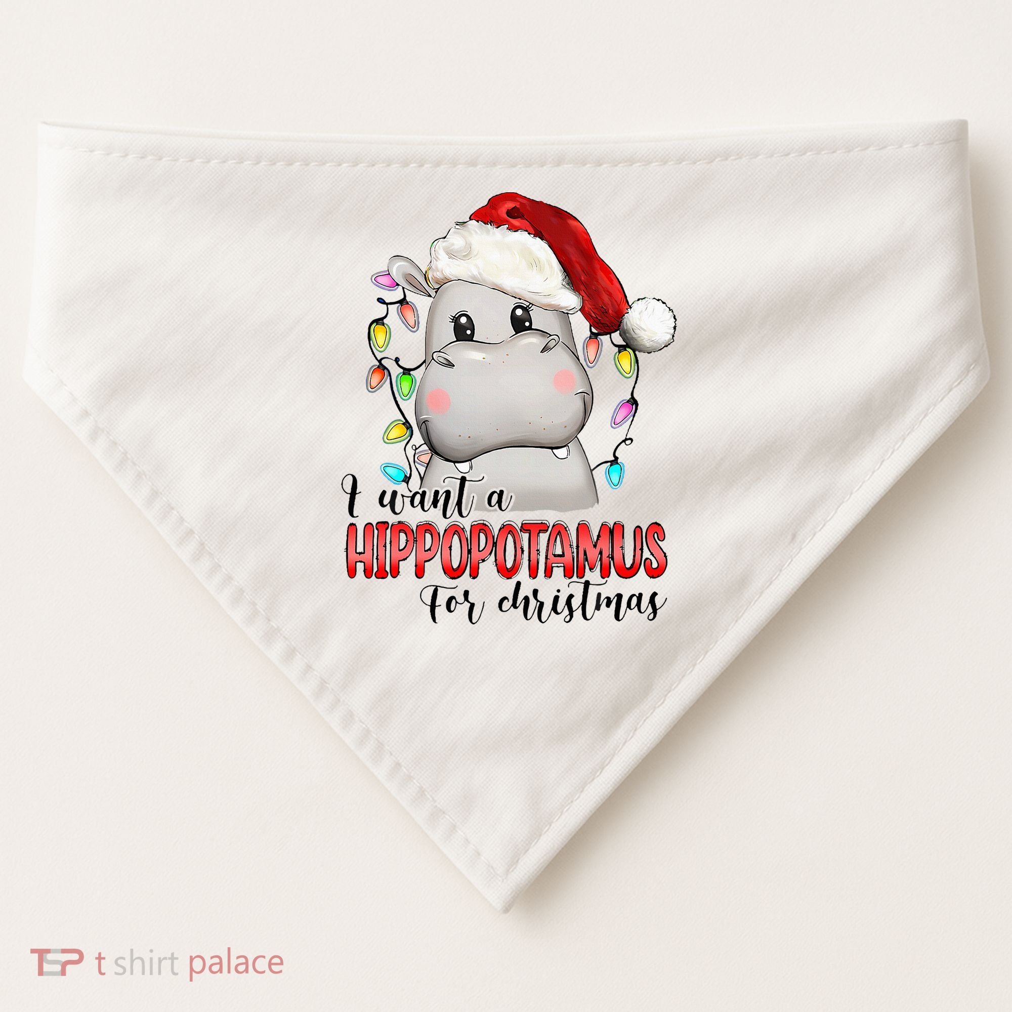 I Want A Hippopotamus For Christmas Xmas USA-Made Doggie Bandana