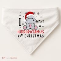I Want A Hippopotamus For Christmas USA-Made Doggie Bandana thumb 0
