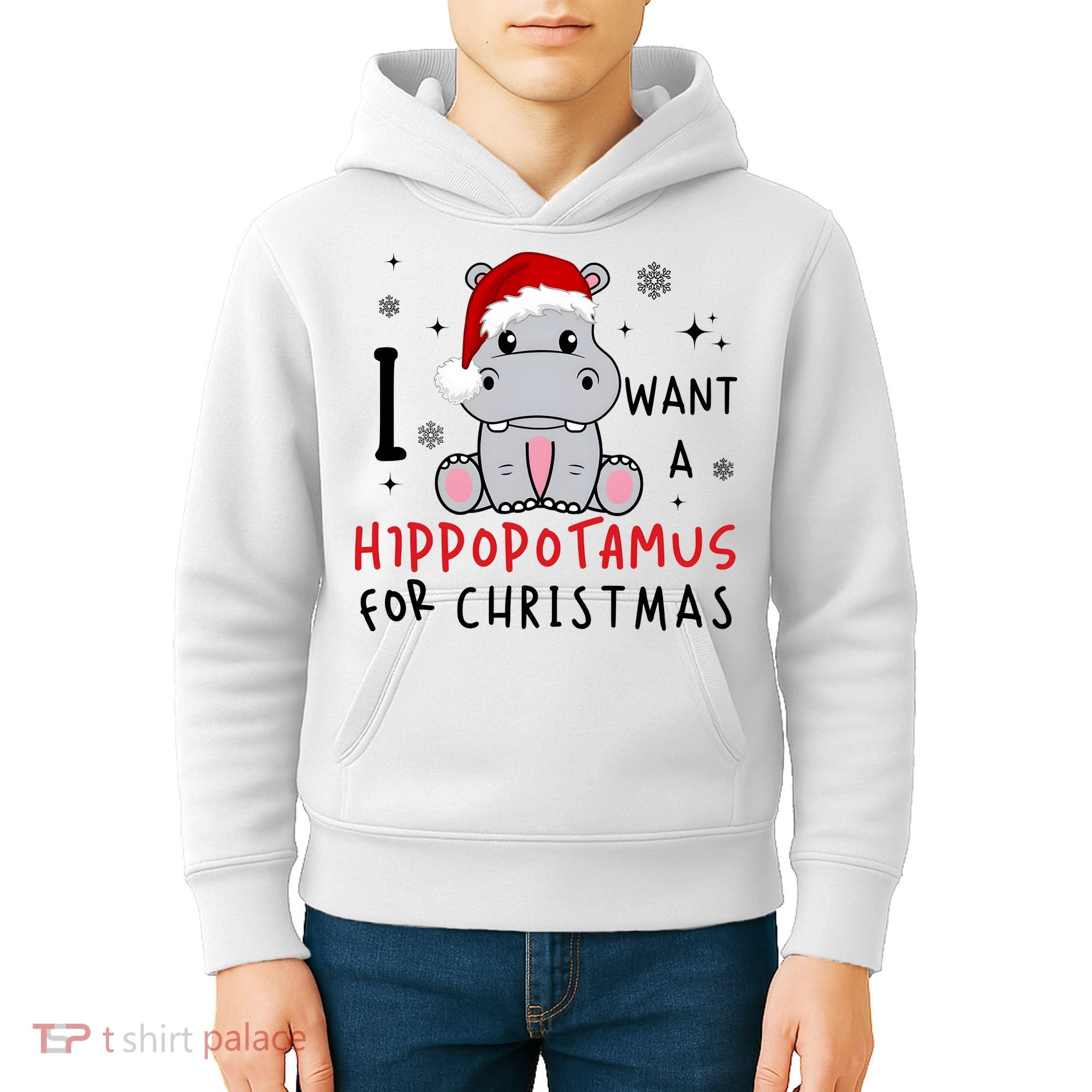I Want A Hippopotamus For Christmas Kids Hoodie