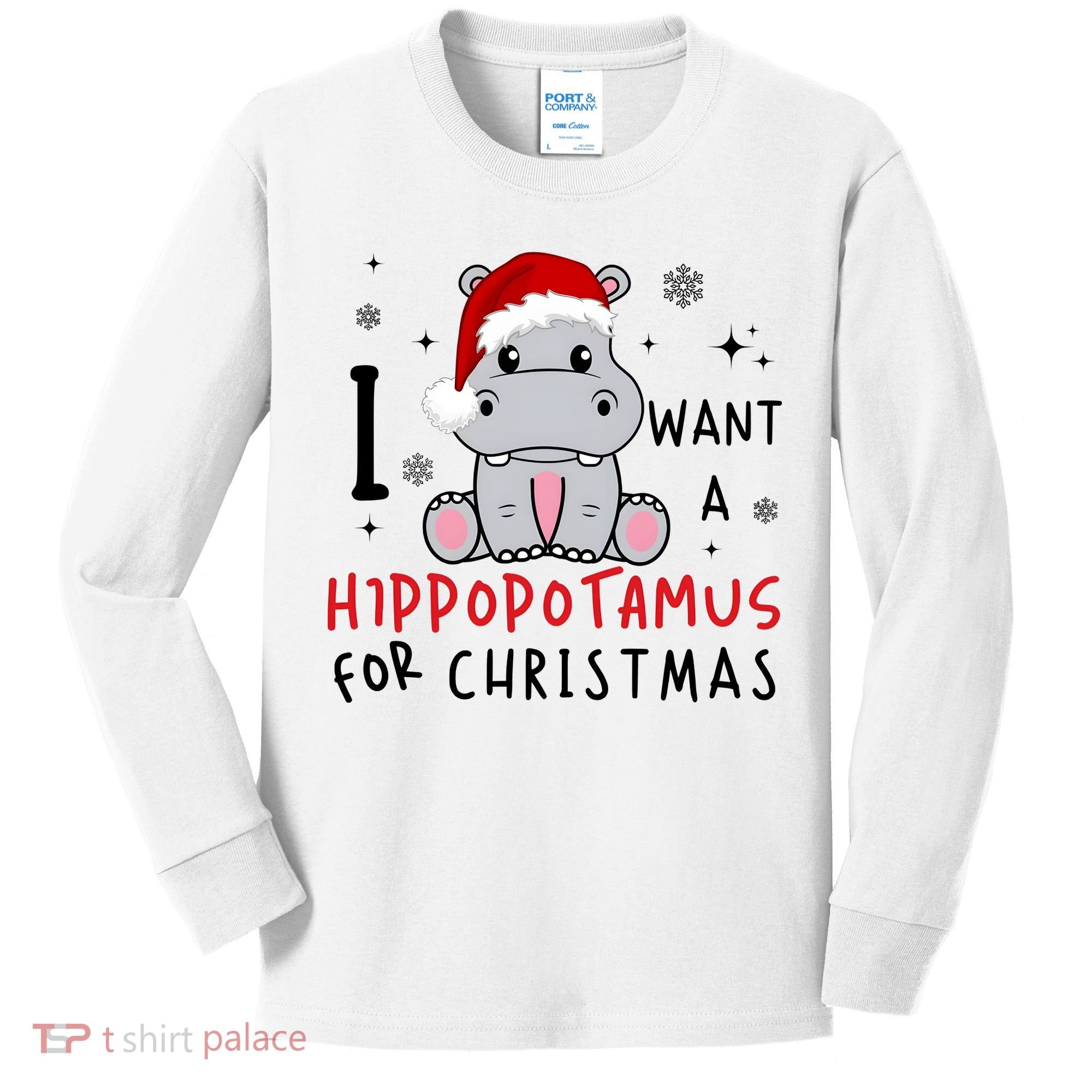 I Want A Hippopotamus For Christmas Kids Long Sleeve Shirt
