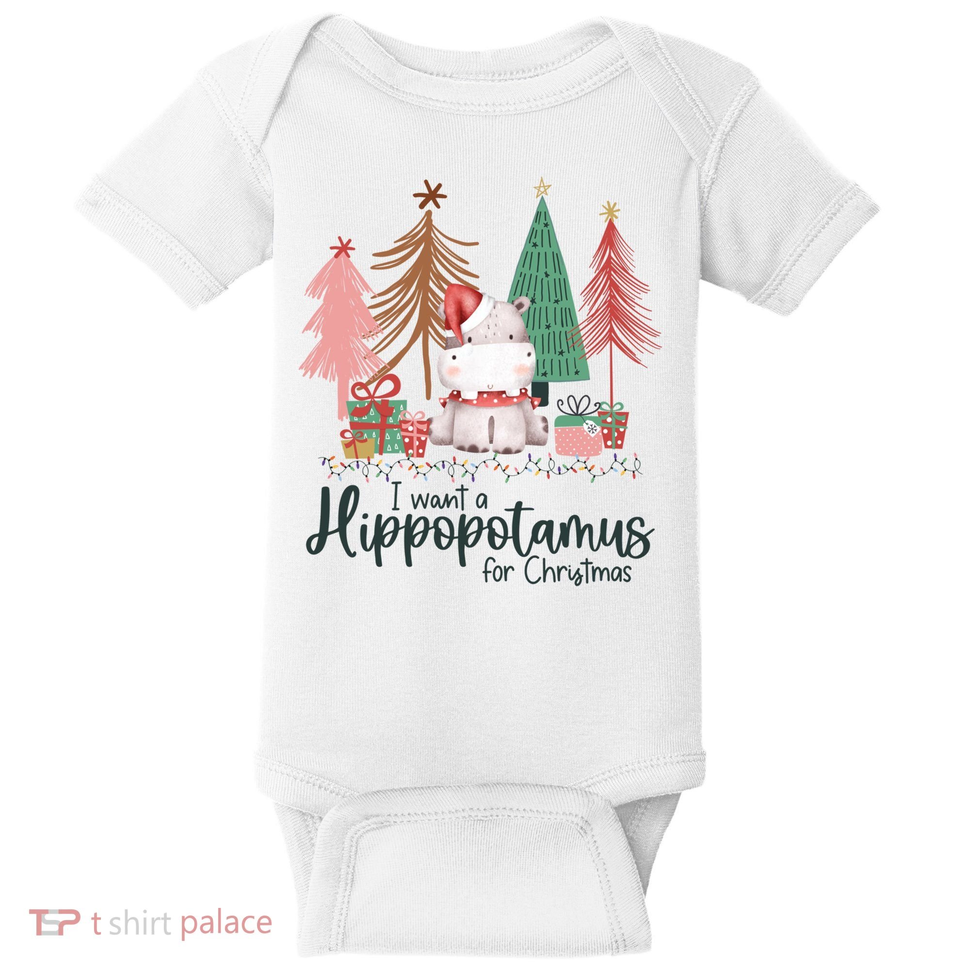 I Want A Hippopotamus For Christmas For Christmas Xmas Hippo Gift Baby Bodysuit
