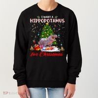 I Want A Hippopotamus For Christmas Xmas Hippo For Gift Women's Sweatshirt thumb 0