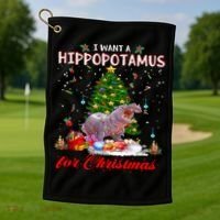 I Want A Hippopotamus For Christmas Xmas Hippo For Gift Golf Towel thumb 1