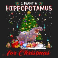 I Want A Hippopotamus For Christmas Xmas Hippo For Gift Golf Towel thumb 3