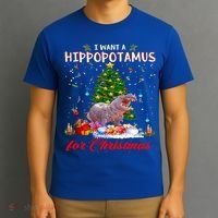 I Want A Hippopotamus For Christmas Xmas Hippo For Gift T-Shirt thumb 3