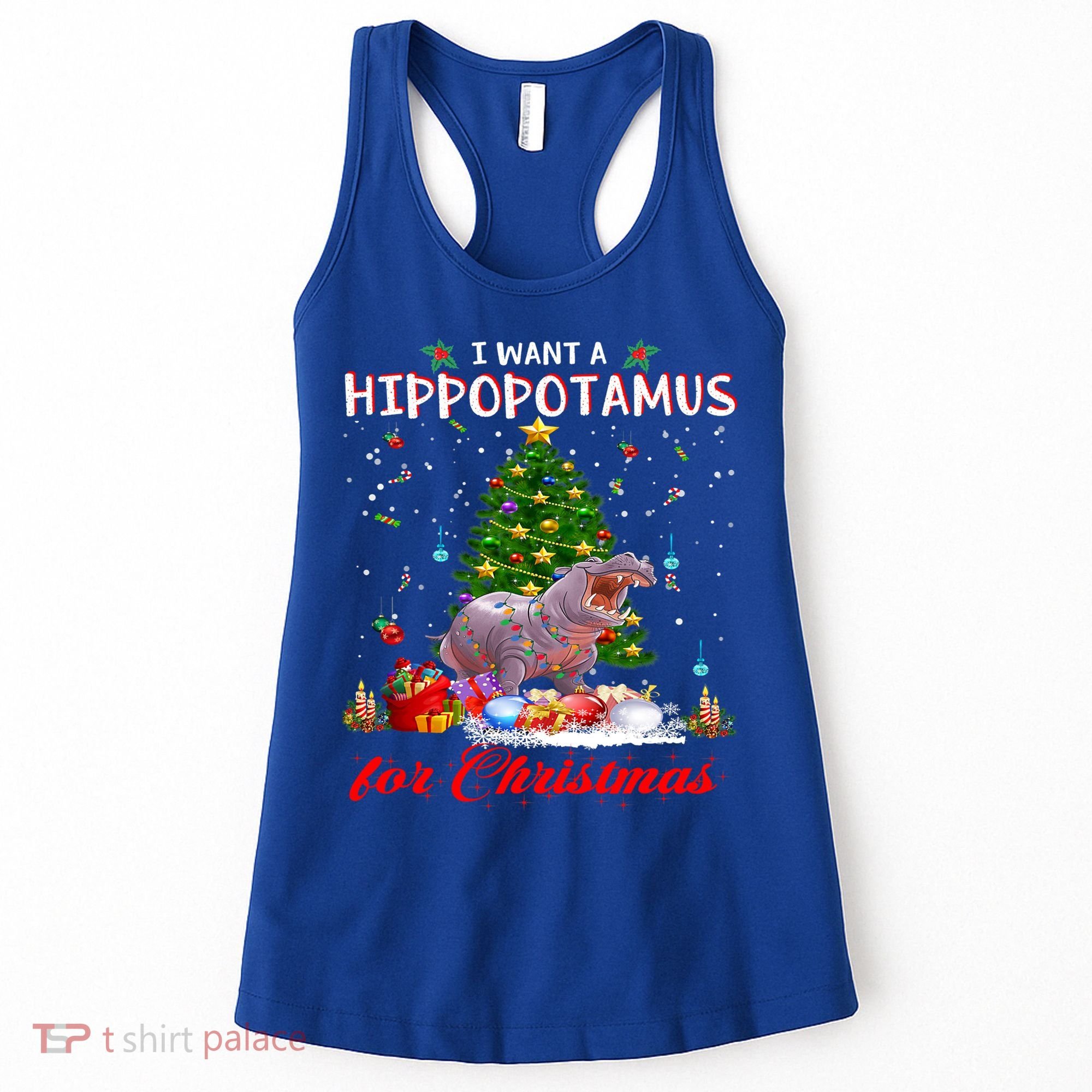I Want A Hippopotamus For Christmas Xmas Hippo For Gift Women's Tank Top