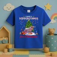 I Want A Hippopotamus For Christmas Xmas Hippo For Gift Toddler T-Shirt thumb 3