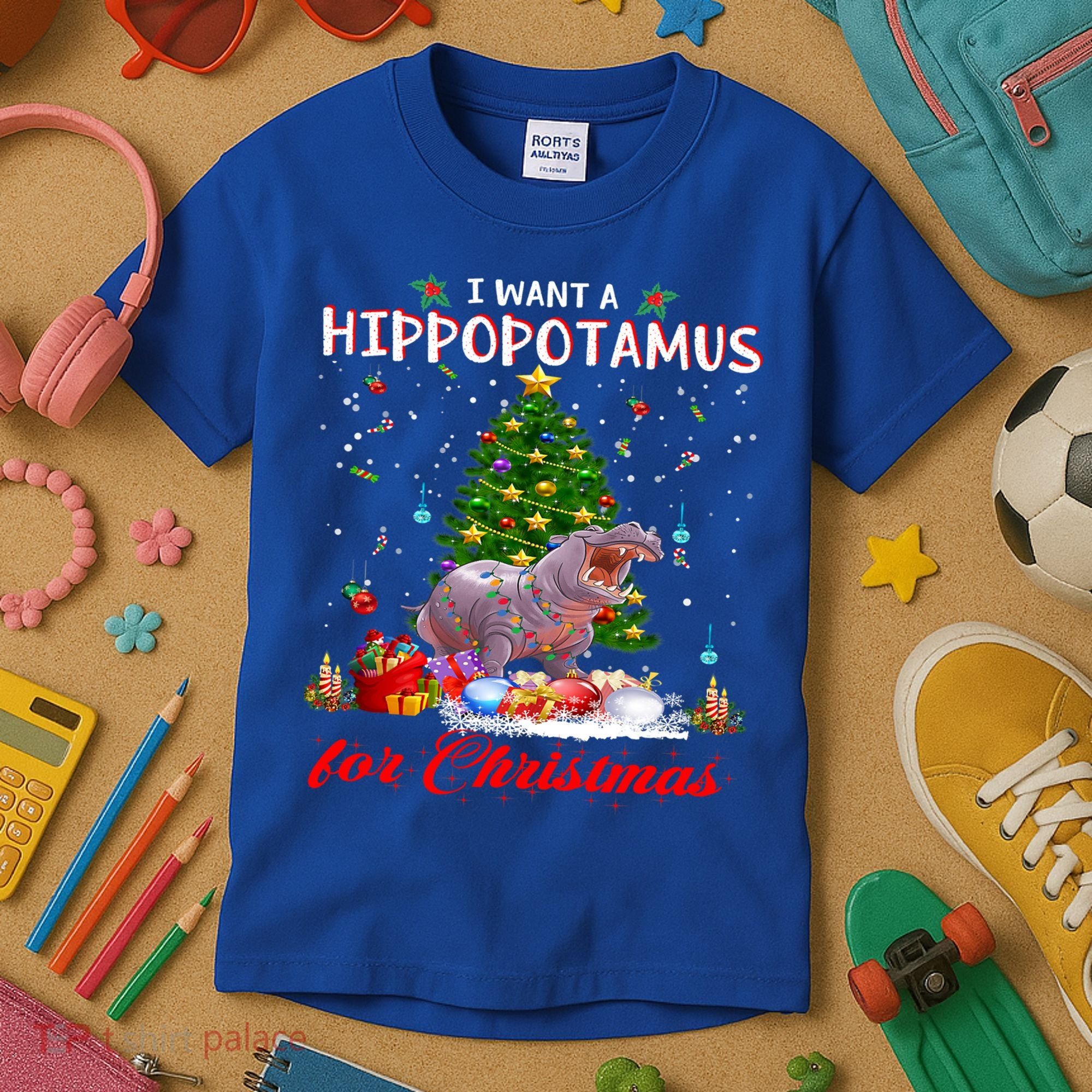 I Want A Hippopotamus For Christmas Xmas Hippo For Gift Kids T-Shirt