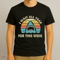 I Wait All Year For This Week Shark Lover Ocean Wildlife T-Shirt thumb 3