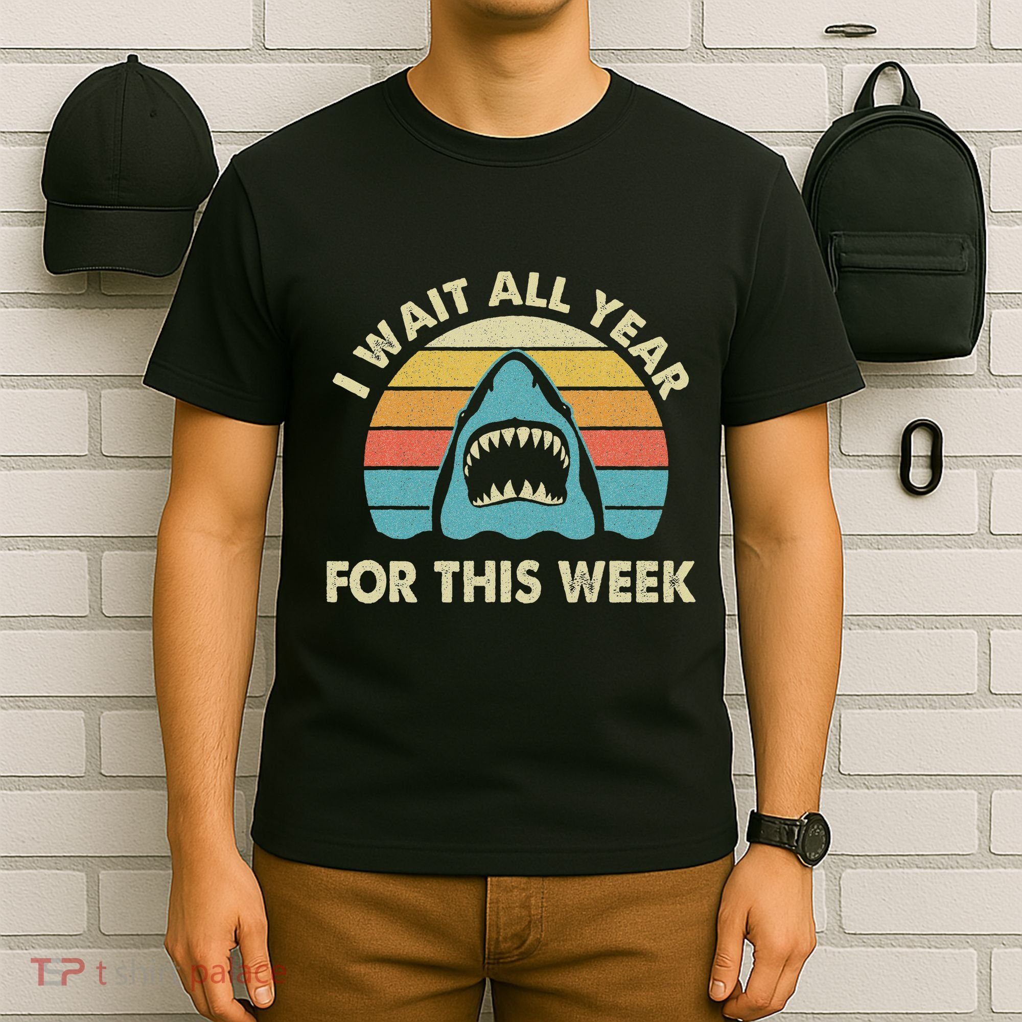 I Wait All Year For This Week Shark Lover Ocean Wildlife T-Shirt
