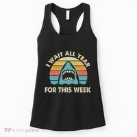 I Wait All Year For This Week Shark Lover Ocean Wildlife Women's Tank Top thumb 0