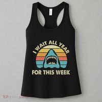 I Wait All Year For This Week Shark Lover Ocean Wildlife Women's Tank Top thumb 3