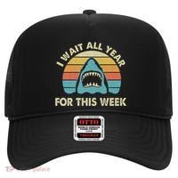 I Wait All Year For This Week Shark Lover Ocean Wildlife Hat thumb 0