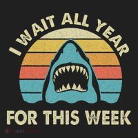 I Wait All Year For This Week Shark Lover Ocean Wildlife Hat thumb 2