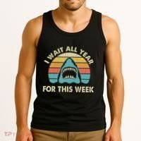 I Wait All Year For This Week Shark Lover Ocean Wildlife Tank Top thumb 3