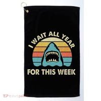 I Wait All Year For This Week Shark Lover Ocean Wildlife Golf Towel thumb 0