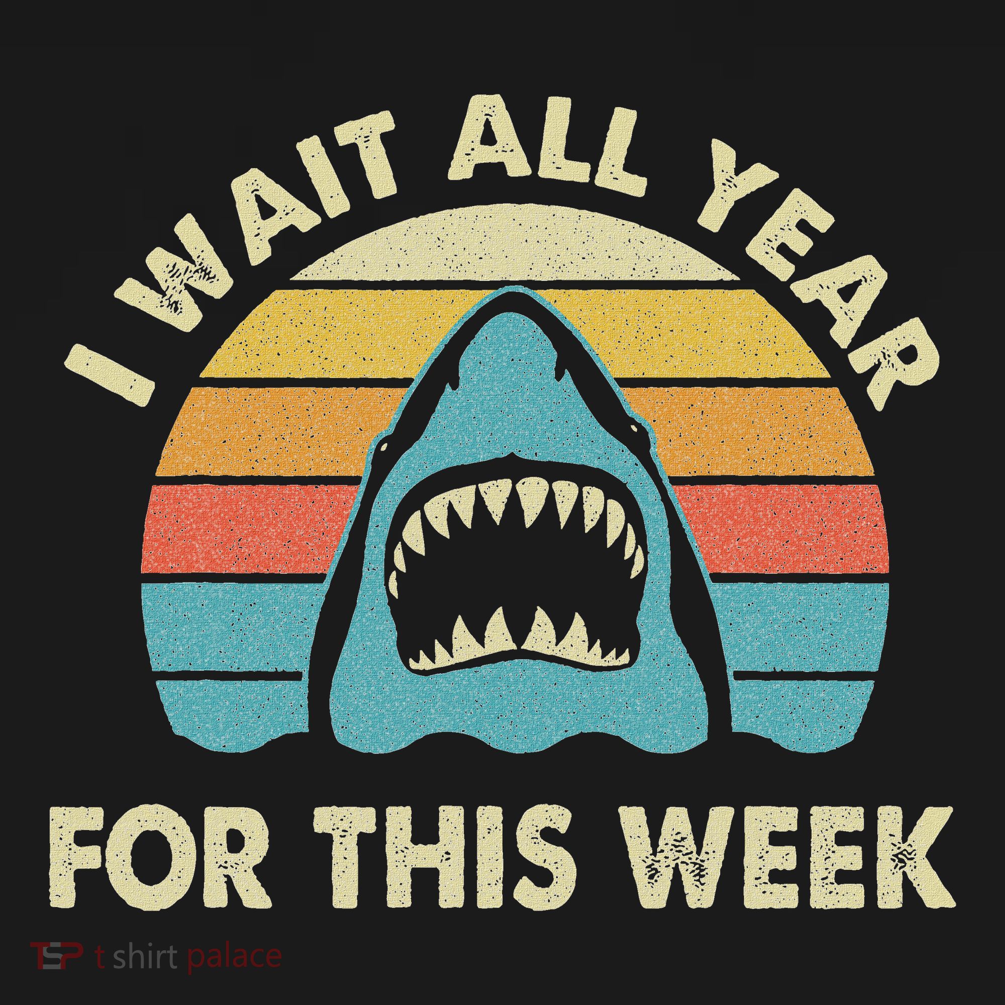 I Wait All Year For This Week Shark Lover Ocean Wildlife Kids Sweatshirt