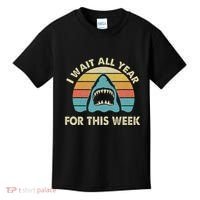 I Wait All Year For This Week Shark Lover Ocean Wildlife Kids T-Shirt thumb 0