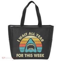 I Wait All Year For This Week Shark Lover Ocean Wildlife Tote Bag thumb 0