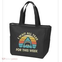 I Wait All Year For This Week Shark Lover Ocean Wildlife Tote Bag thumb 3