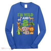 Im Wild And 2 Zoo Theme Birthday Safari Jungle Long Sleeve Shirt thumb 0