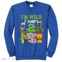 Im Wild And 2 Zoo Theme Birthday Safari Jungle Sweatshirt thumb 0