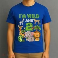 Im Wild And 2 Zoo Theme Birthday Safari Jungle T-Shirt thumb 3