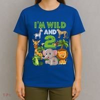 Im Wild And 2 Zoo Theme Birthday Safari Jungle T-Shirt thumb 4