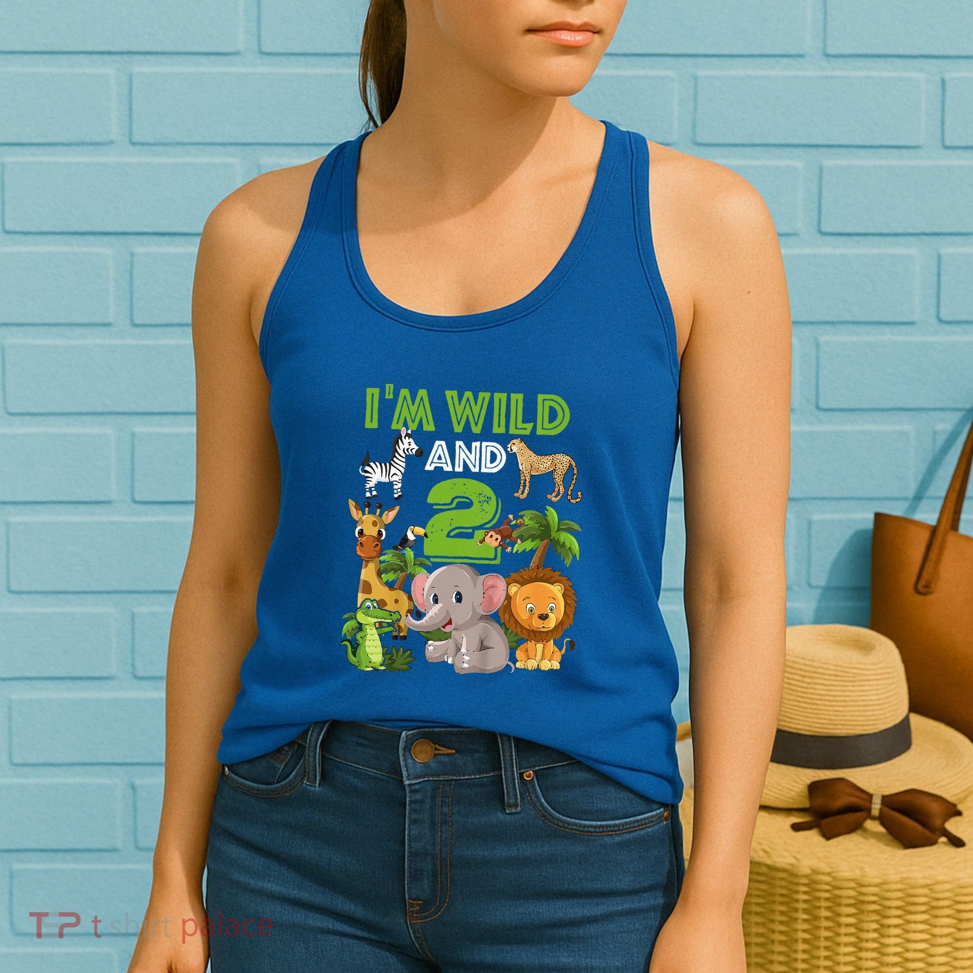 Im Wild And 2 Zoo Theme Birthday Safari Jungle Women's Tank Top