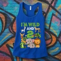 Im Wild And 2 Zoo Theme Birthday Safari Jungle Women's Tank Top thumb 3