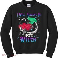 I Will Always Be A Salty Witch Halloween Mermaid Skeleton Kids Sweatshirt thumb 0