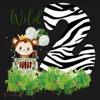 Im Wild And 2 Zoo Theme Birthday Safari Jungle Animal Women's Hoodie thumb 2