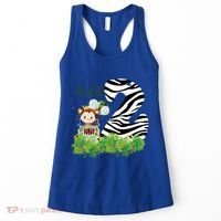 Im Wild And 2 Zoo Theme Birthday Safari Jungle Animal Women's Tank Top thumb 0