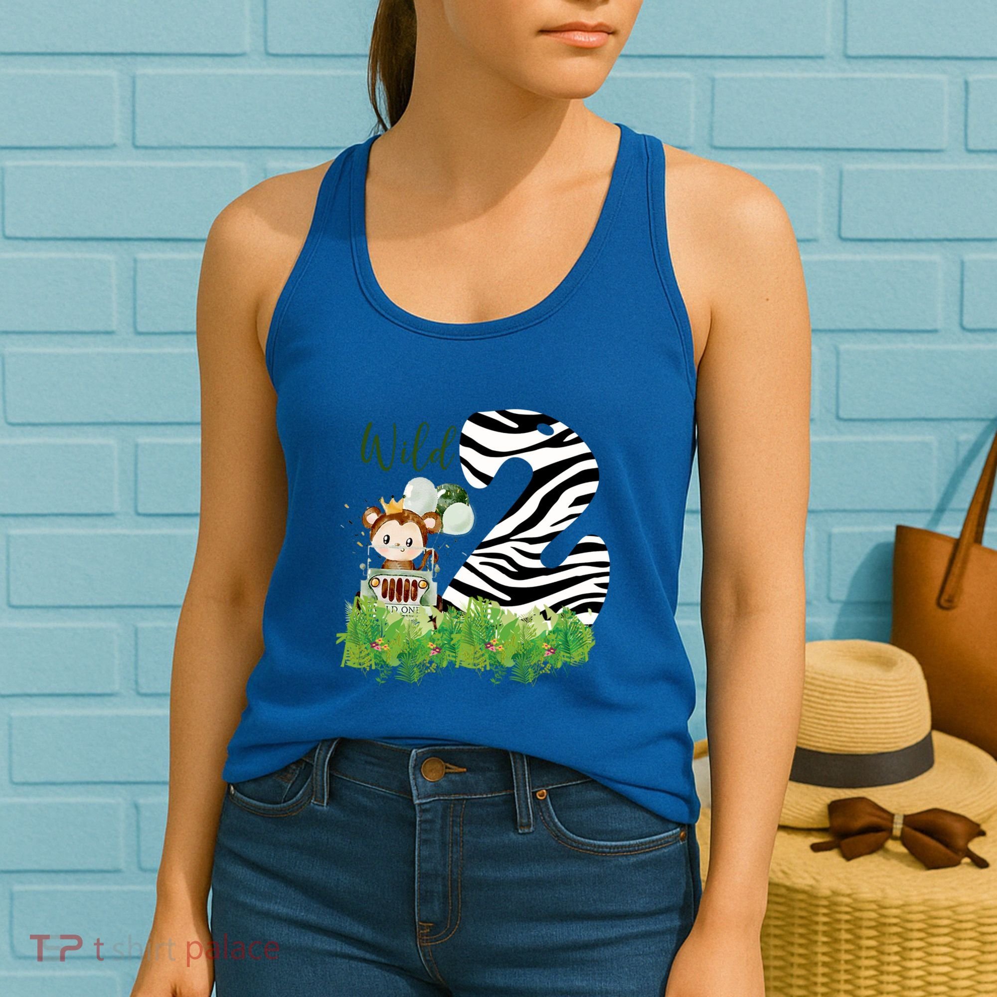 Im Wild And 2 Zoo Theme Birthday Safari Jungle Animal Women's Tank Top