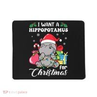I Want A Hippopotamus For Christmas Hippo Christmas Pajamas Mousepad thumb 0