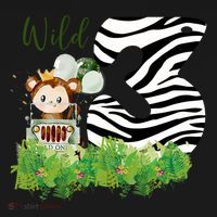 Im Wild And 3 Zoo Theme Birthday Safari Jungle Animal Women's Hoodie thumb 2