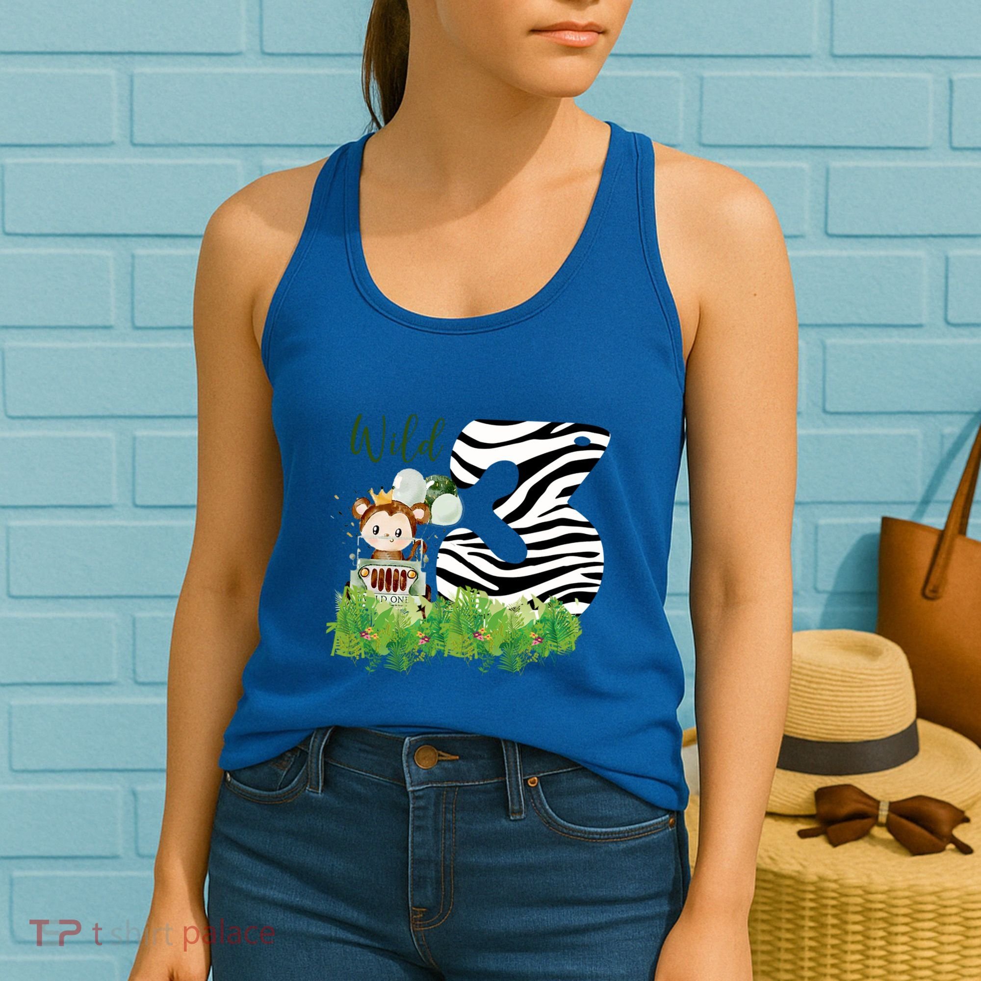 Im Wild And 3 Zoo Theme Birthday Safari Jungle Animal Women's Tank Top