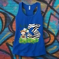 Im Wild And 3 Zoo Theme Birthday Safari Jungle Animal Women's Tank Top thumb 3