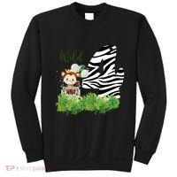 Im Wild And 4 Zoo Theme Birthday Safari Jungle Animal Sweatshirt thumb 0