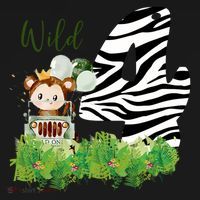 Im Wild And 4 Zoo Theme Birthday Safari Jungle Animal Sweatshirt thumb 3