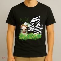 Im Wild And 4 Zoo Theme Birthday Safari Jungle Animal T-Shirt thumb 3