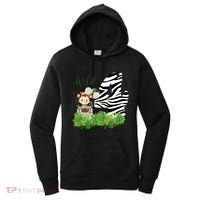 Im Wild And 4 Zoo Theme Birthday Safari Jungle Animal Women's Hoodie thumb 0