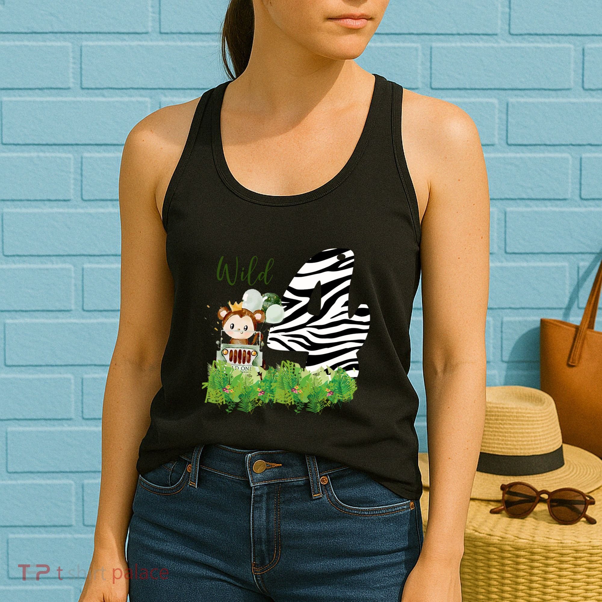 Im Wild And 4 Zoo Theme Birthday Safari Jungle Animal Women's Tank Top