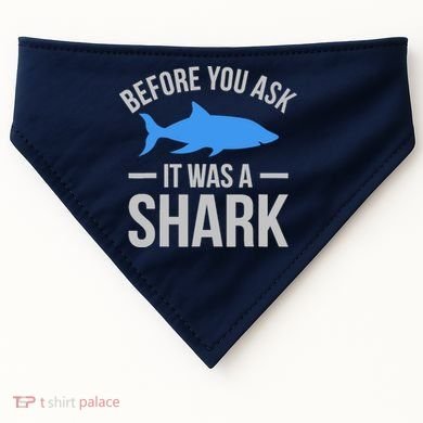 It Was A Shark Funny Amputee Prosthetic Surgery Graphic USA-Made Doggie Bandana